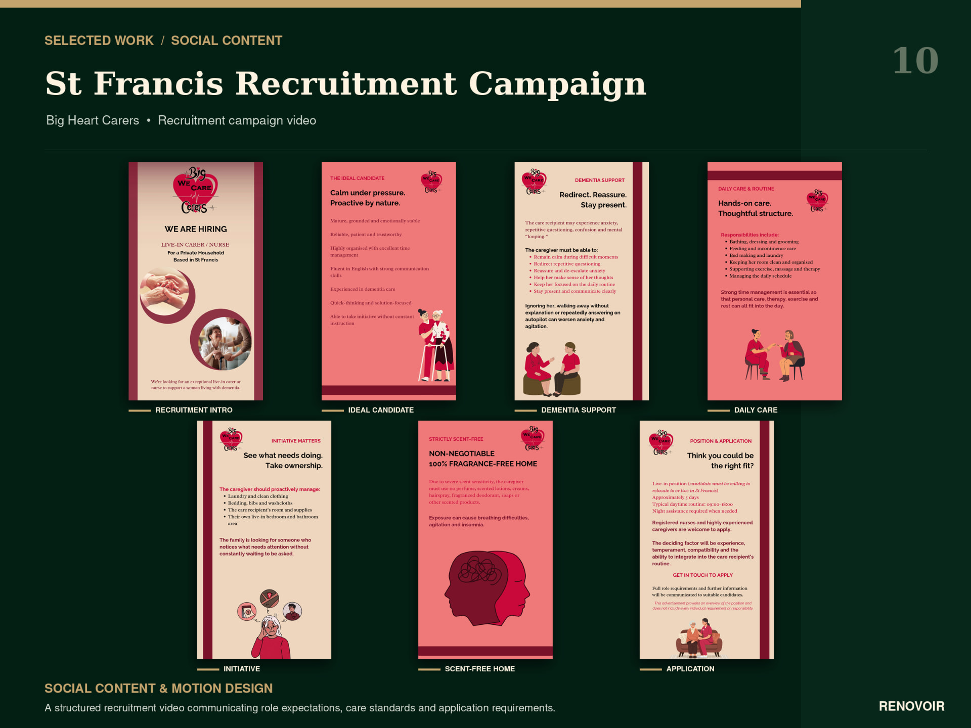 Big Heart Carers St Francis recruitment and awareness campaign series.